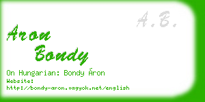 aron bondy business card